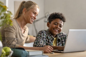 Counselor working with a student